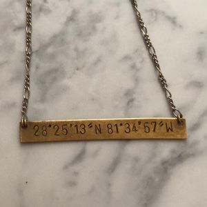 Disney World Coordinates Bar Necklace